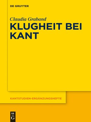 cover image of Klugheit bei Kant